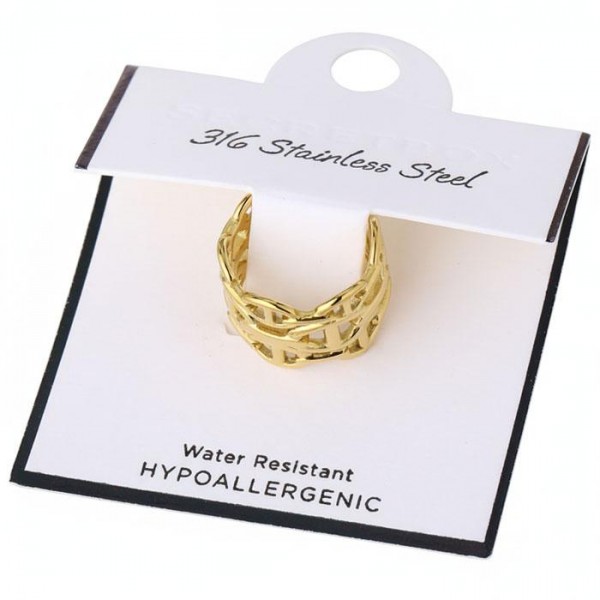 Layered Pig Nose Chain Link Ring 

- Stainless Steel
- Water Resistant
- Size 7.5