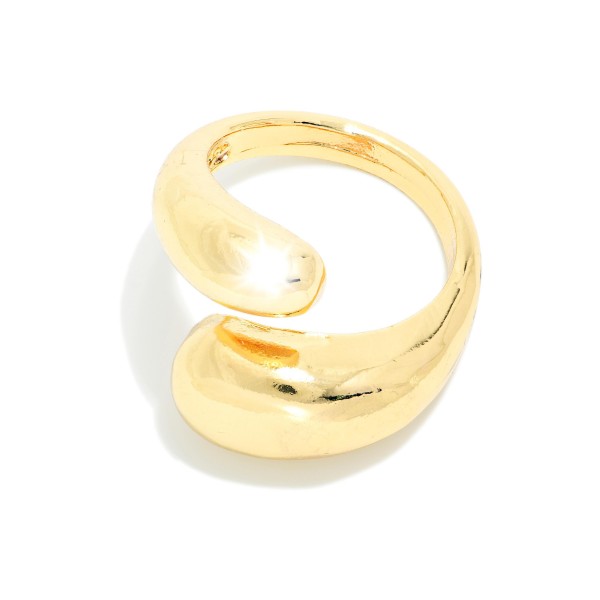 Metal Tone Double Teardrop Wrap Ring 

- Gold Dipped
- Size 7.5