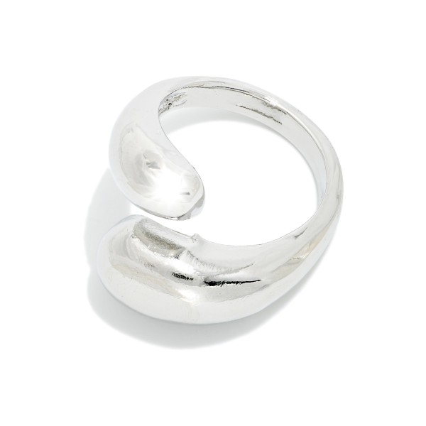 Metal Tone Double Teardrop Wrap Ring 

- Gold Dipped
- Size 7.5