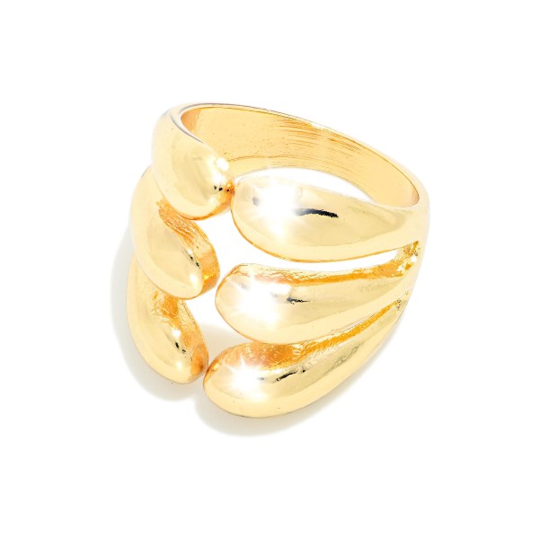 Metal Tone Layered Bubble Ring 

- Gold Dipped 
- Size 7.5