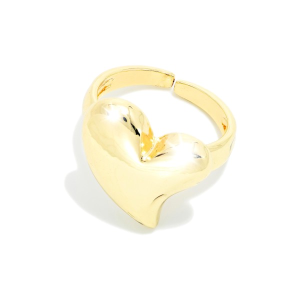 Metal Tone Bubble Heart Ring 

- Gold Dipped
- Size 7.5