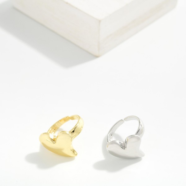 Metal Tone Bubble Heart Ring 

- Gold Dipped
- Size 7.5