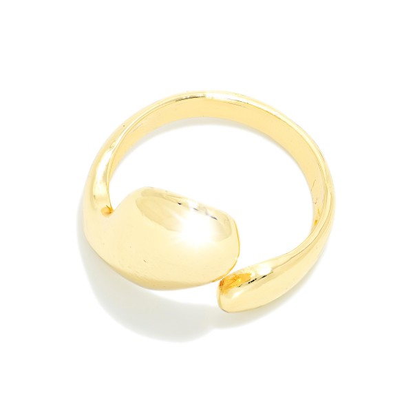 Metal Tone Teardrop Wrap Ring 

- Gold Dipped
- Size 7.5