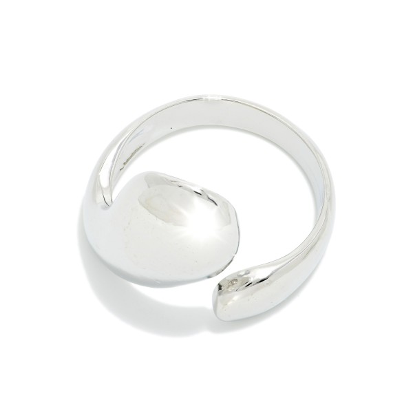 Metal Tone Teardrop Wrap Ring 

- Gold Dipped
- Size 7.5