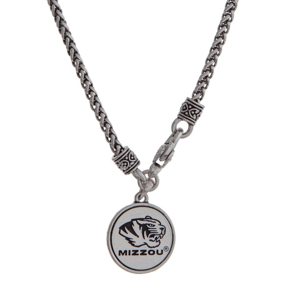 Wholesale officially licensed University Missouri silver necklace front lobster