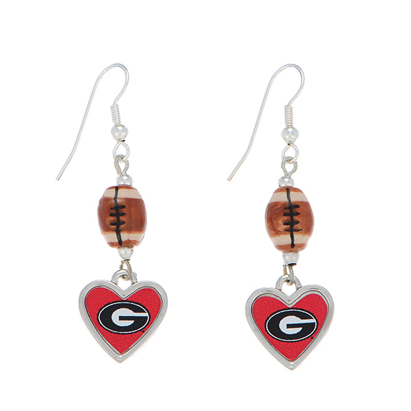 Wholesale officially licensed silver Georgia Bulldogs earrings football Georgia