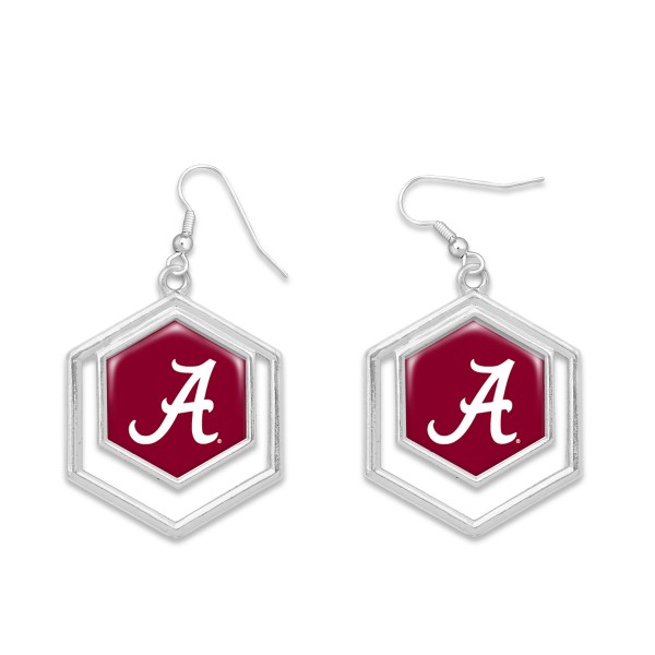 Officially Licenses Hexagon And Alabama Drop Earrings 

- Approximately 1.5" L 
- Approximately 1" W 