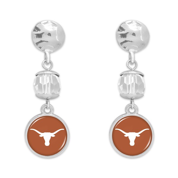 Wholesale officially Licensed Hammered Silver Beaded Texas Drop Earrings L Penda