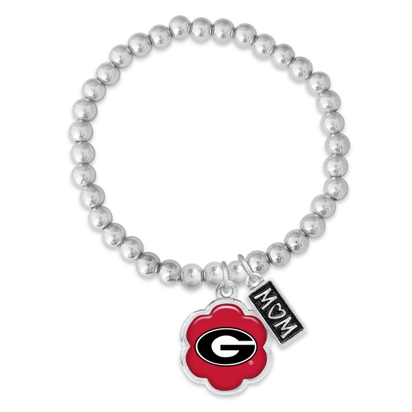 Officially Licensed Silver Tone Beaded Stretch Bracelet With Georgia And Mom Pendants 

- Approximately 3" Diameter 
- Pendant Approximately 0.75" Diameter 
- Mom Pendant Approximately 0.5" L