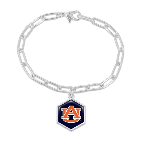 Wholesale officially Licensed Silver Chain Link Bracelet Auburn Pendant Diameter