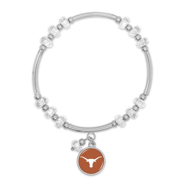 Wholesale officially Licensed Metal Tube Beaded Stretch Bracelet Longhorn Pendan