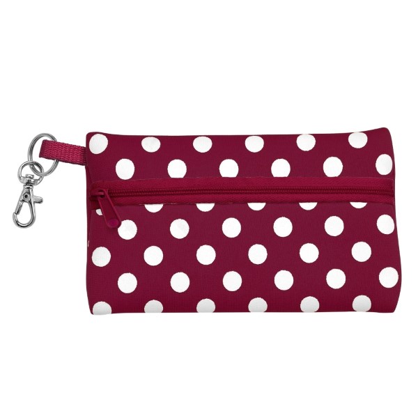 Wholesale neoprene ID Case Maroon white polka dots Neoprene case sized hold cell
