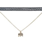 Wholesale double layer gold choker necklace elephant pendant