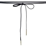 Wholesale black faux suede wrap necklace gold hardware