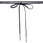 Wholesale black faux suede wrap necklace silver hardware