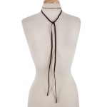 Wholesale black suede silver wrap necklace set