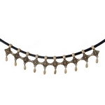 Wholesale black braided choker gold charms
