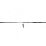 Wholesale black cord choker silver spike pendant