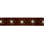 Wholesale brown velvet choker pearl beads clear rhinestone accents
