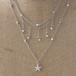 Wholesale dainty layered necklace star charm