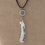 Wholesale long suede cord necklace stamped Love