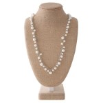 Wholesale long necklace pearl accents matching pearl fishhook earrings