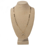 Wholesale long beaded necklace horn charm