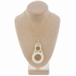 Wholesale long metal necklace bead details raffia pendant Approximate