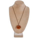Wholesale long braided leather rope necklace metal acetate pendant also includes