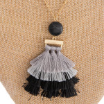 Wholesale gorgeous long metal necklace tassel pendant Approximate tassel