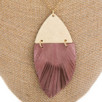 Wholesale long metal necklace feather pendant Approximate