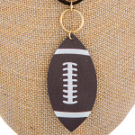 Wholesale long faux leather necklace football pendant Approximate
