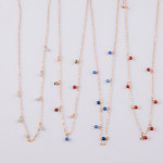 Wholesale dainty metal necklace beaded accents