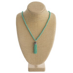 Wholesale long beaded necklace beaded tassel pendant faceted bead details Pendan