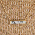 Wholesale satellite chain necklace natural stone inspired bar pendant Pendant ov