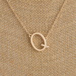 Wholesale gold metal necklace initial Q