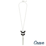Wholesale long link bar chain necklace double half moon cork inspired pendant me