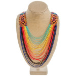 Wholesale multicolor seed beaded loom boho necklace