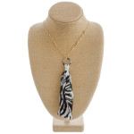 Wholesale long animal print fabric tassel pendant necklace beaded accents Pendan