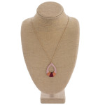 Wholesale long enamel teardrop pendant necklace thread wrapped details Pendant o