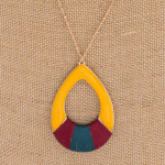 Wholesale long enamel teardrop pendant necklace thread wrapped details Pendant o