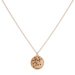 Wholesale gold metal Gemini Horoscope dot diagram pendant necklace we seek disco