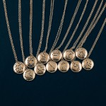 Wholesale gold metal Gemini Horoscope dot diagram pendant necklace we seek disco