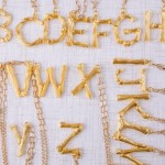 Wholesale long metal bamboo J initial pendant necklace Pendant L overall