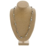 Wholesale long semi precious pearl beaded statement necklace extender