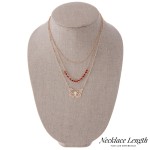 Wholesale layered beaded butterfly necklace Shortest layer L L overall extender