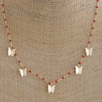 Wholesale dainty enamel color butterfly necklace