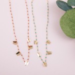 Wholesale dainty enamel color butterfly necklace
