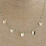 Wholesale dainty enamel color butterfly necklace