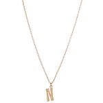 White Gold bamboo initial N pendant necklace.

- Pendant approximately .75" 
- Approximately 16" in length with 3" extender